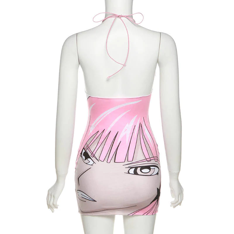 Anime Mini Halter Dress